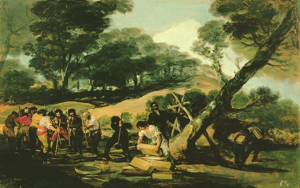 Francisco de Goya y Lucientes - Fabbricazione di polvere da sparo nella Sierra de Tardienta, Monastero di El Escorial, Madrid